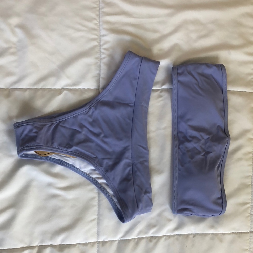 Lavender strapless bikini
